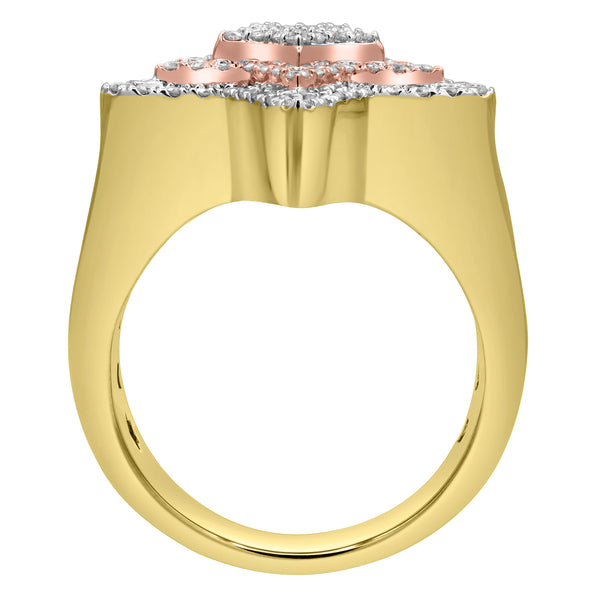 LuvMyJewelry Star Studded Bling 14K Yellow Gold Two Tone Star Ring - 1.91 Ct