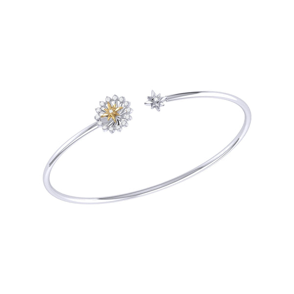 LuvMyJewelry Starburst Adjustable Diamond Two-Tone Cuff in 14K Yellow Gold