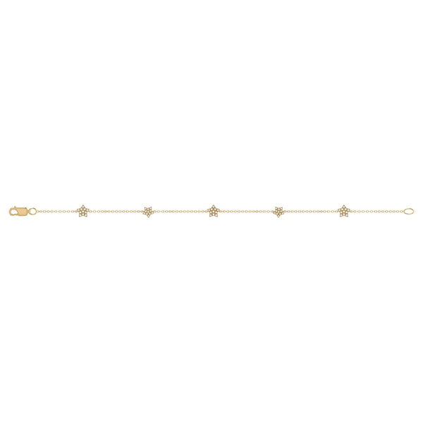 LuvMyJewelry Starkissed Diamond Bracelet In 14K Yellow Gold Vermeil On Sterling Silver