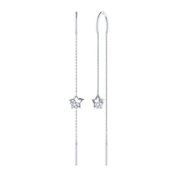 LuvMyJewelry Starkissed Duo Tack-In Diamond Earrings in 14K White Gold