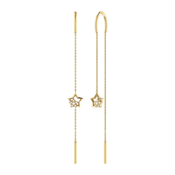 LuvMyJewelry Starkissed Duo Tack-In Diamond Earrings in 14K Yellow Gold