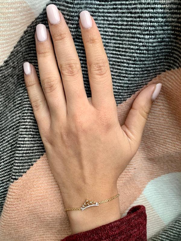 LuvMyJewelry Starry Cascade Diamond Tiara Bracelet In 14K Yellow Gold Vermeil On Sterling Silver