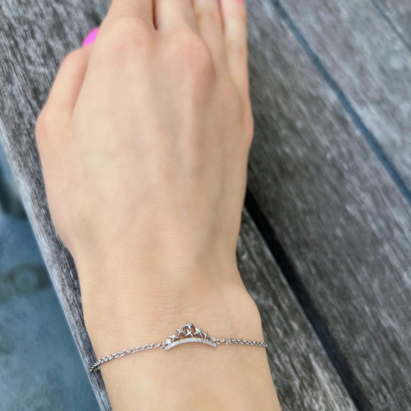 LuvMyJewelry Starry Cascade Diamond Tiara Bracelet In Sterling Silver