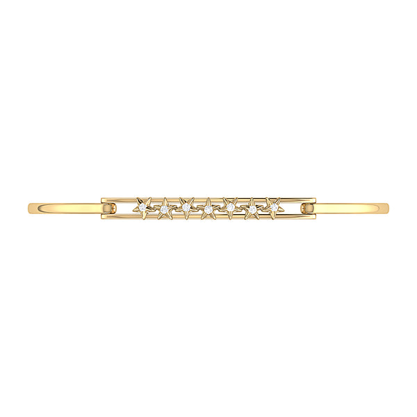 LuvMyJewelry Starry Lane Diamond Bangle In 14K Yellow Gold Vermeil On Sterling Silver