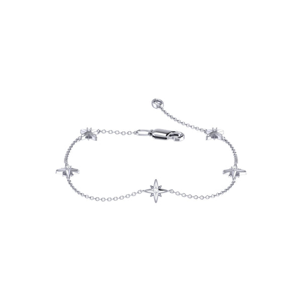 LuvMyJewelry Starry Lane Diamond Bracelet in Sterling Silver