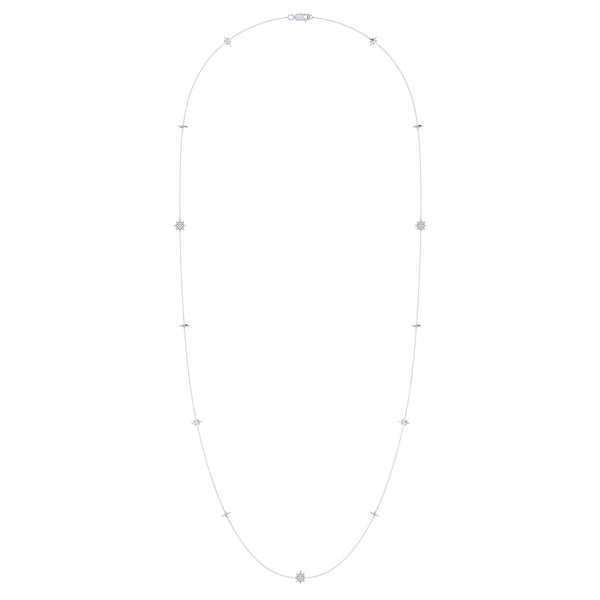 LuvMyJewelry Starry Lane Layered Diamond Necklace in 14K White Gold