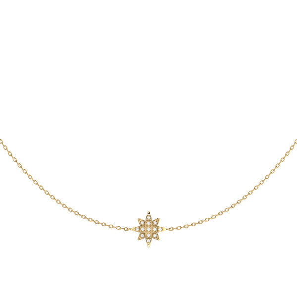 LuvMyJewelry Starry Lane Layered Diamond Necklace In 14K Yellow Gold Vermeil On Sterling Silver