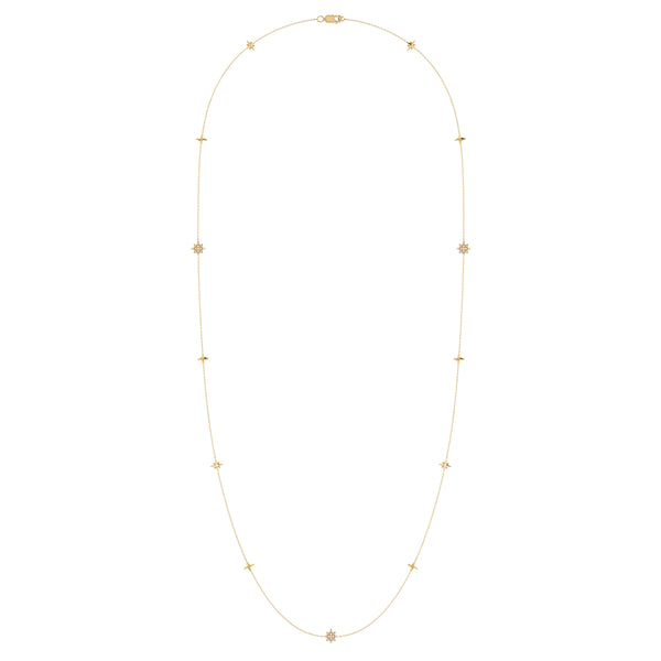 LuvMyJewelry Starry Lane Layered Diamond Necklace in 14K Yellow Gold Vermeil on Sterling Silver
