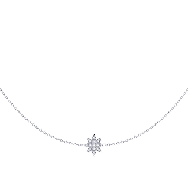LuvMyJewelry Starry Lane Layered Diamond Necklace In Sterling Silver