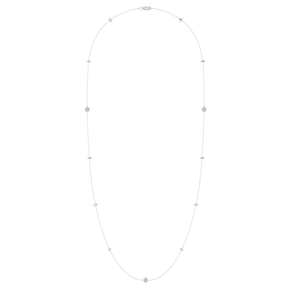 LuvMyJewelry Starry Lane Layered Diamond Necklace in Sterling Silver