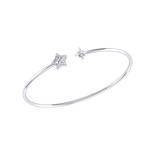 LuvMyJewelry Starry Night Adjustable Diamond Cuff in 14K White Gold