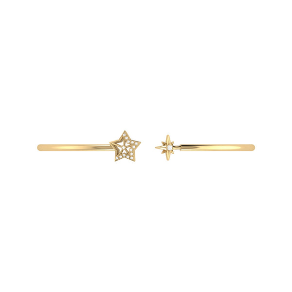 LuvMyJewelry Starry Night Adjustable Diamond Cuff In 14K Yellow Gold