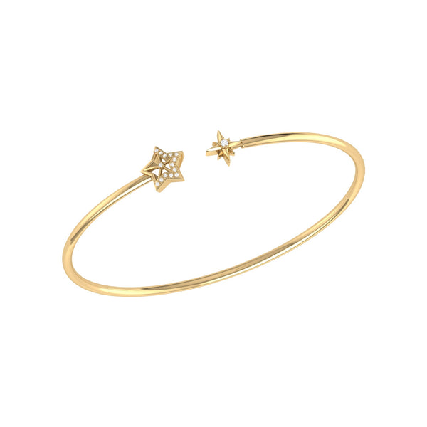 LuvMyJewelry Starry Night Adjustable Diamond Cuff in 14K Yellow Gold