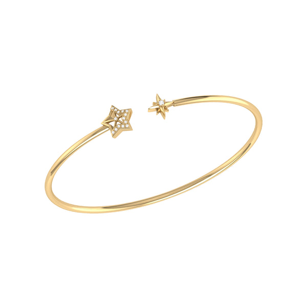 LuvMyJewelry Starry Night Adjustable Diamond Cuff in 14K Yellow Gold Vermeil on Sterling Silver