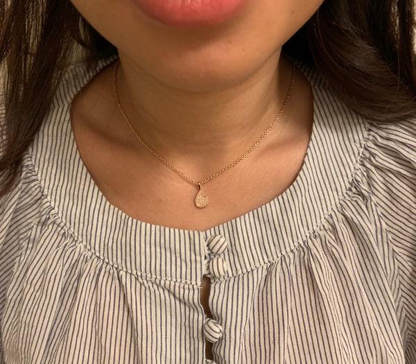 LuvMyJewelry Street Cycle Open Teardrop Diamond Pendant In 14K Rose Gold Vermeil On Sterling Silver