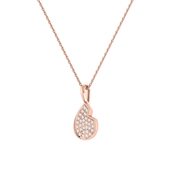 LuvMyJewelry Street Cycle Open Teardrop Diamond Pendant In 14K Rose Gold Vermeil On Sterling Silver