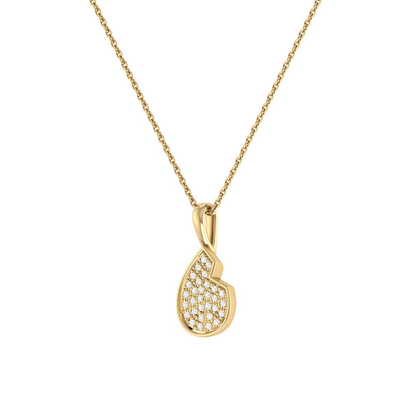 LuvMyJewelry Street Cycle Open Teardrop Diamond Pendant In 14K Yellow Gold Vermeil On Sterling Silver