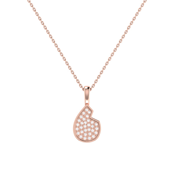 LuvMyJewelry Street Cycle Open Teardrop Diamond Pendant in 14K Rose Gold Vermeil on Sterling Silver