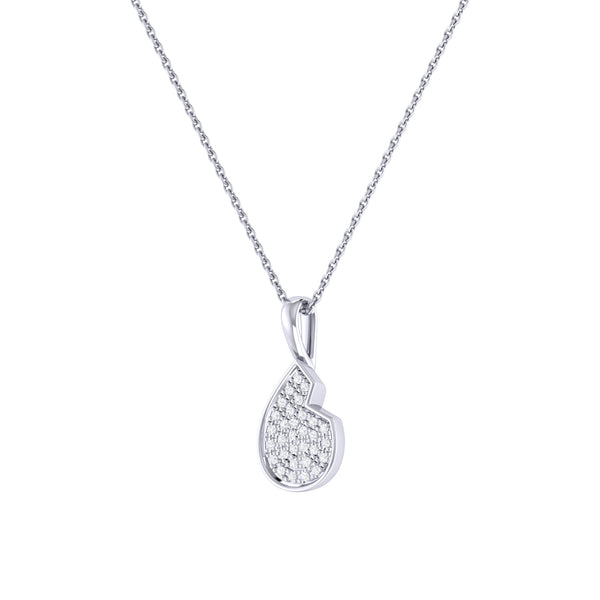 LuvMyJewelry Street Cycle Open Teardrop Diamond Pendant In Sterling Silver