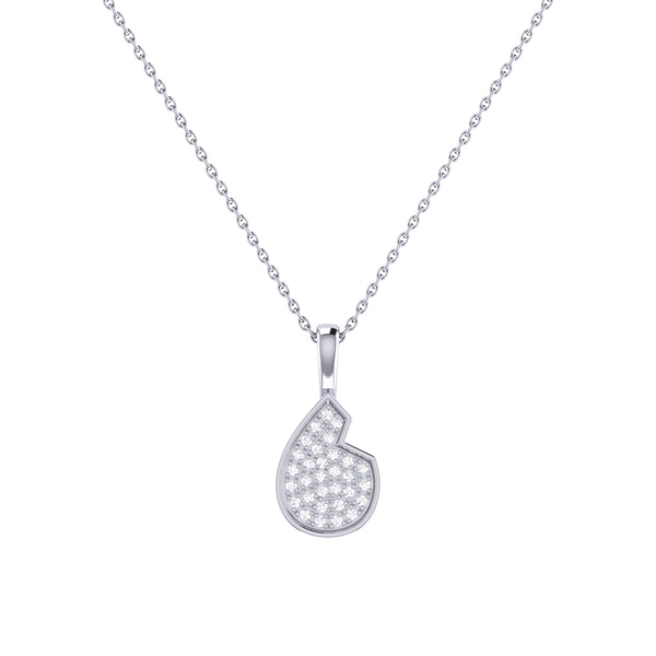LuvMyJewelry Street Cycle Open Teardrop Diamond Pendant in Sterling Silver
