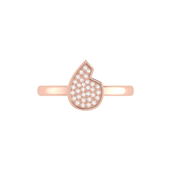 LuvMyJewelry Street Cycle Open Teardrop Diamond Ring In 14K Rose Gold Vermeil On Sterling Silver