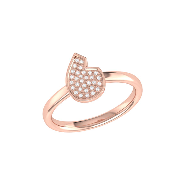 LuvMyJewelry Street Cycle Open Teardrop Diamond Ring in 14K Rose Gold Vermeil on Sterling Silver