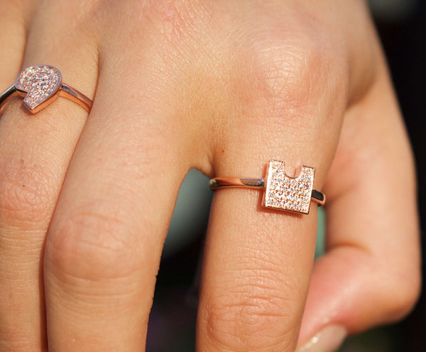 LuvMyJewelry Street Cycle Open Teardrop Diamond Ring In Sterling Silver