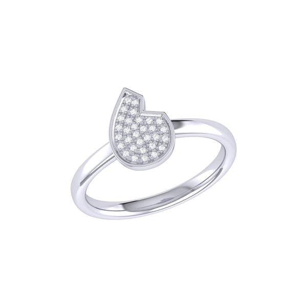 LuvMyJewelry Street Cycle Open Teardrop Diamond Ring in Sterling Silver