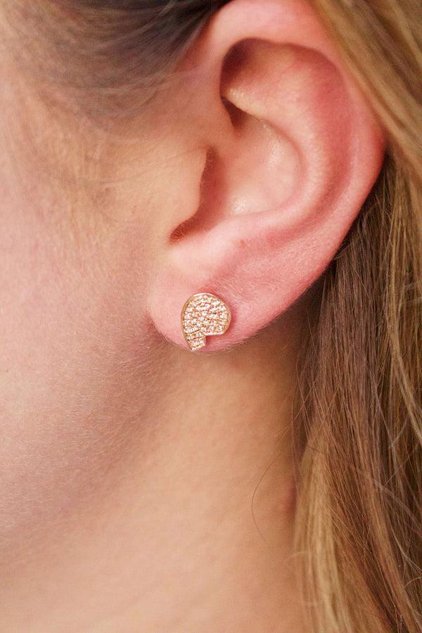 LuvMyJewelry Street Cycle Open Teardrop Diamond Stud Earrings In 14K Yellow Gold Vermeil On Sterling Silver