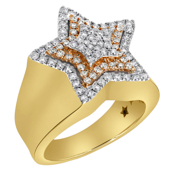 LuvMyJewelry SuperStar Diamond 1 (ct. Wt.) 14K Two-Tone Rose & Yellow Gold Ring