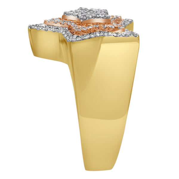 LuvMyJewelry SuperStar Diamond 1 (ct. Wt.) 14K Two-Tone Rose & Yellow Gold Ring