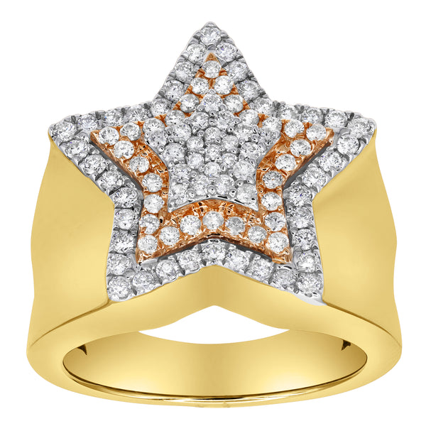 LuvMyJewelry SuperStar Diamond 1 (ct. wt.) 14K Two-Tone Rose & Yellow Gold Ring