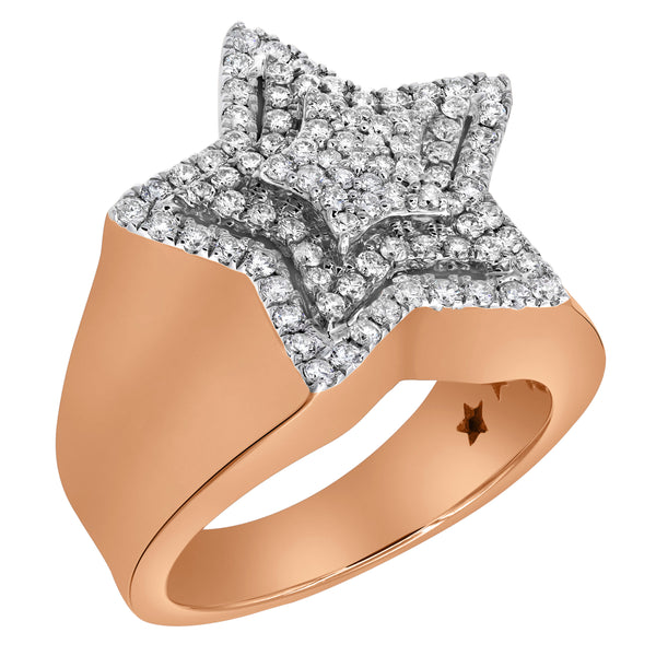 LuvMyJewelry SuperStar Rose Diamond 0.97 (ct. Wt.) 14K Two-Tone Rose & White Gold Ring