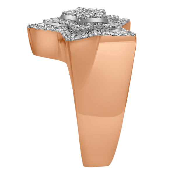 LuvMyJewelry SuperStar Rose Diamond 0.97 (ct. Wt.) 14K Two-Tone Rose & White Gold Ring