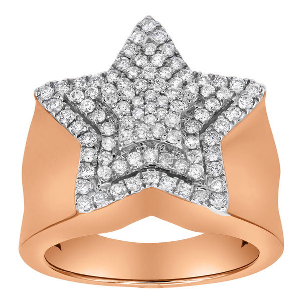 LuvMyJewelry SuperStar Rose Diamond 0.97 (ct. wt.) 14K Two-Tone Rose & White Gold Ring