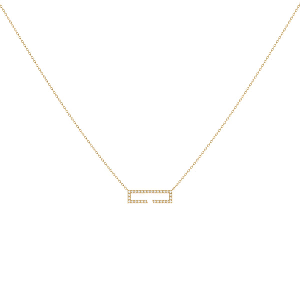 LuvMyJewelry Swing Rectangle Diamond Necklace In 14K Yellow Gold Vermeil On Sterling Silver
