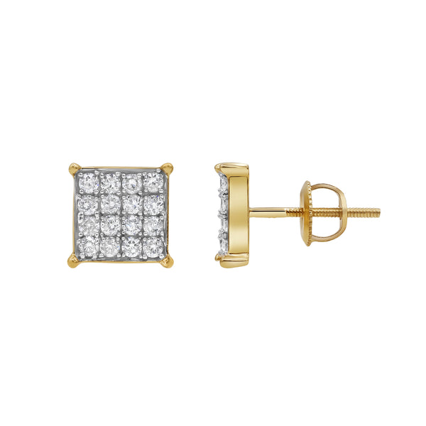 LuvMyJewelry Symmetric Square 14K Yellow Gold Diamond Earrings 0.51 Ct. Tw