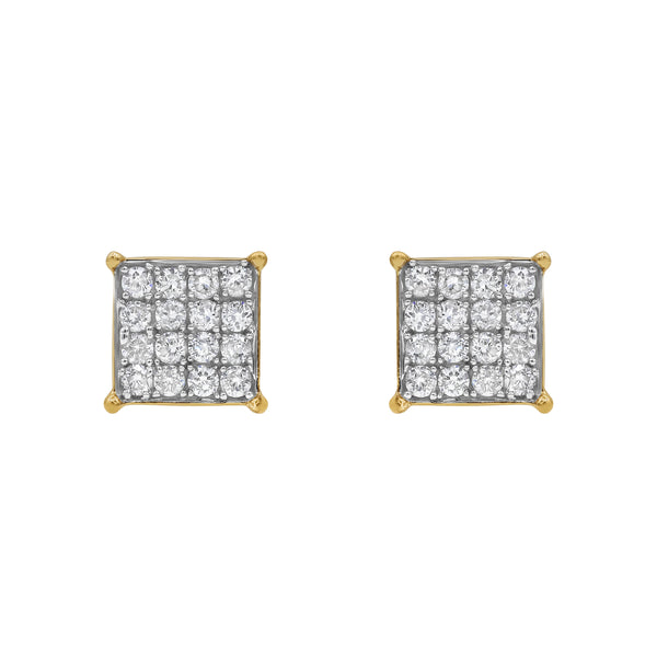 LuvMyJewelry Symmetric Square 14K Yellow Gold Diamond Earrings 0.51 Ct. Tw