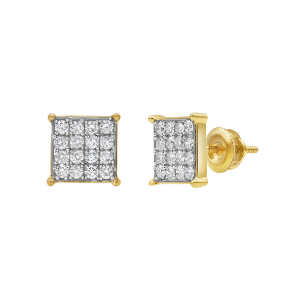 LuvMyJewelry Symmetric Square 14K Yellow Gold Diamond Earrings 0.51 ct. tw