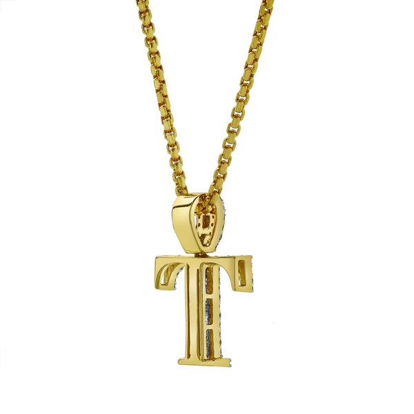 LuvMyJewelry T Initial Diamond Pendant 10K Yellow Gold - 0.59 Carats