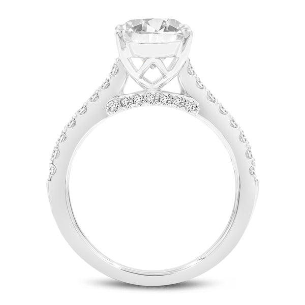 LuvMyJewelry Tasia 14K White Gold Oval Lab Grown Diamond Engagement Ring - 3.4 Ct