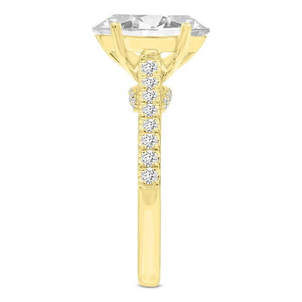 LuvMyJewelry Tasia 14K Yellow Gold Oval Lab Grown Diamond Engagement Ring - 3.4 Ct