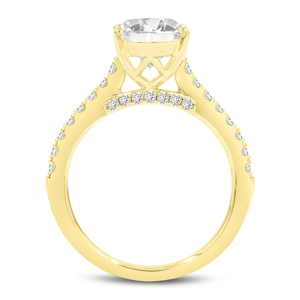 LuvMyJewelry Tasia 14K Yellow Gold Oval Lab Grown Diamond Engagement Ring - 3.4 Ct
