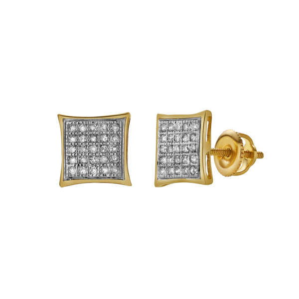 LuvMyJewelry Tempero 10K Yellow Gold Diamond Unisex Earrings - 0.16 Cts