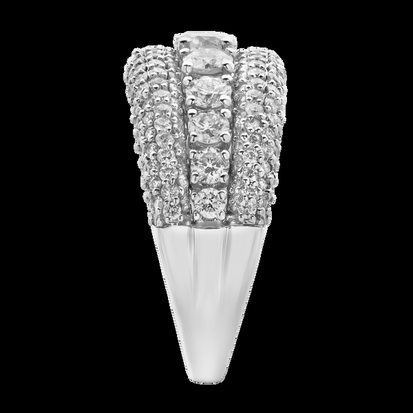LuvMyJewelry Terra 14K White Gold Round Diamond Studded Wedding Band - 2.15cts