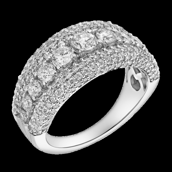 LuvMyJewelry Terra 14K White Gold Round Diamond Studded Wedding Band - 2.15cts
