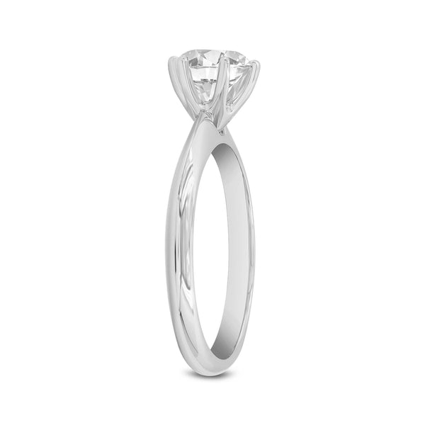 LuvMyJewelry Tesi 14K White Gold Round Shape Lab Grown Diamond Solitaire Ring - 1 Ct