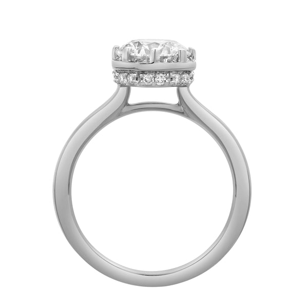 LuvMyJewelry Tiarae 14K White Gold Round Cut Lab Grown Diamond Cathedral Ring - 2 Ct