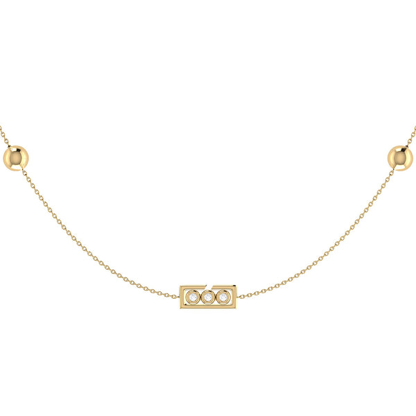 LuvMyJewelry Traffic Light Layered Diamond Necklace in 14K Yellow Gold Vermeil on Sterling Silver