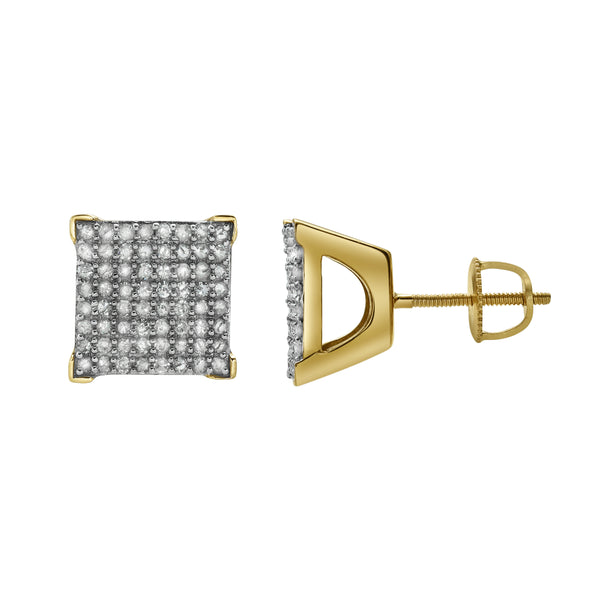 LuvMyJewelry TrapH Diamond 0.49 Ct. Tw.10K Yellow Gold Earrings
